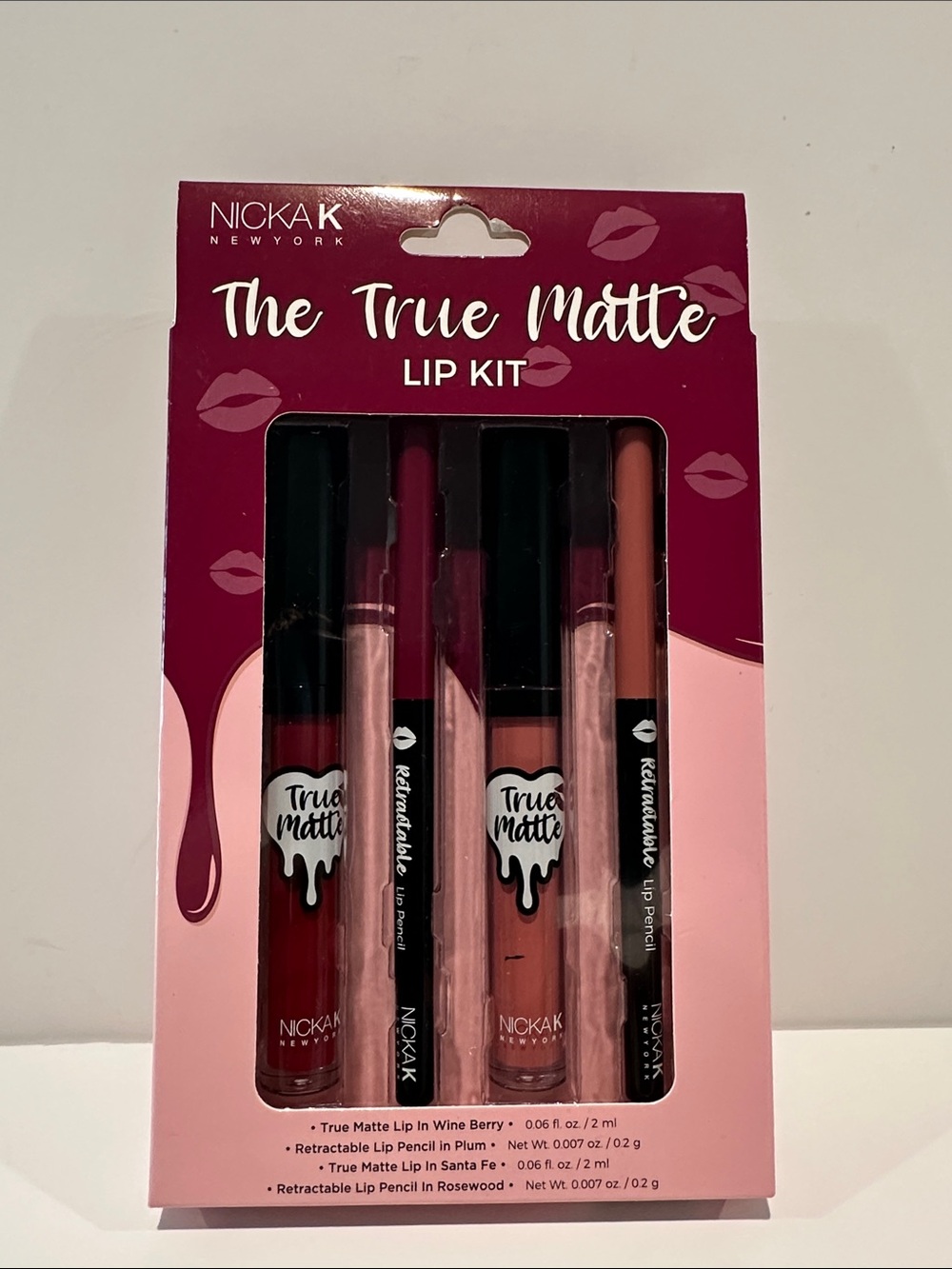 NICKA K New York The True Matte Lip Kit with Everyday Berry and Pink Nude Lips.
